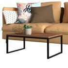 Mesa Centro Sala Pés De Ferro Industrial 80x40 Tampo Mdf Amad