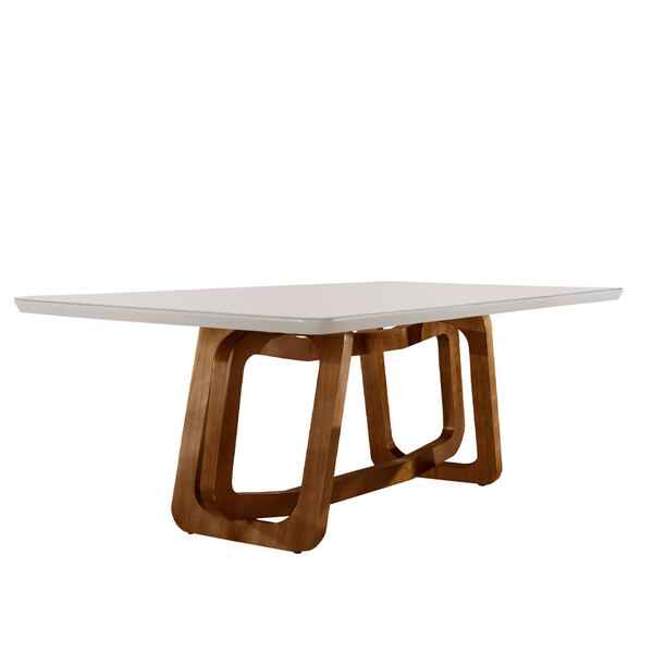 Mesa Charlote 180 Canto Copo Com Vidro