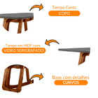Mesa Charlote 220 Canto Copo Com Vidro
