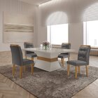 Mesa Clarice 120 Tp Mdf Vidro/canto Reto 4 Cad Valentina Velu