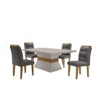 Mesa Clarice 120 Tp Mdf Vidro/canto Reto 4 Cad Valentina Velu