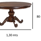Mesa Clássica Saara 1 30 Entalhada Redonda Verniz Imbuia Enve
