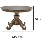 Mesa Clássica Saara 1 30 Entalhada Redonda Verniz Mel Envelhe