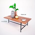 Mesa Clean De Centro Retangular De Aço E Madeira Freijo / Pre