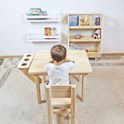 Mesa Com 2 Cadeiras Infantil Alecrim Em Madeira - Natural