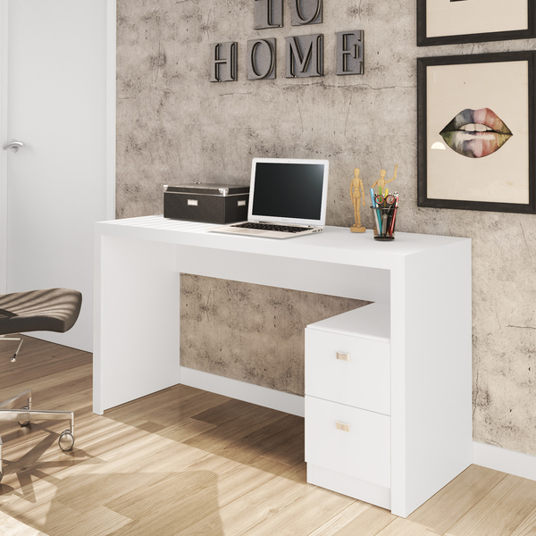 Mesa com 2 gavevetas Madeira Branco TecnoMobili