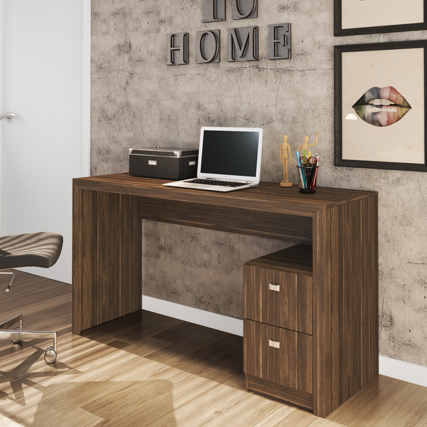 Mesa com 2 gavevetas Madeira Nogal TecnoMobili