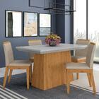 Mesa Com 4 Cadeiras 1,20 Mônaco Cinamomo/off White/bege - Móv