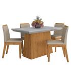 Mesa Com 4 Cadeiras 1,20 Mônaco Cinamomo/off White/bege - Móv