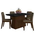 Mesa Com 4 Cadeiras 1,20 Mônaco Imbuia/preto/capuccino - M. A