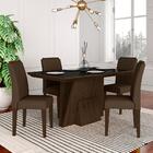 Mesa Com 4 Cadeiras 1,36 Albania Imbuia/preto/marro - Móveis