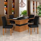 Mesa Com 4 Cadeiras 1,36 Versalhes Cin/preto/preto - Móveis A