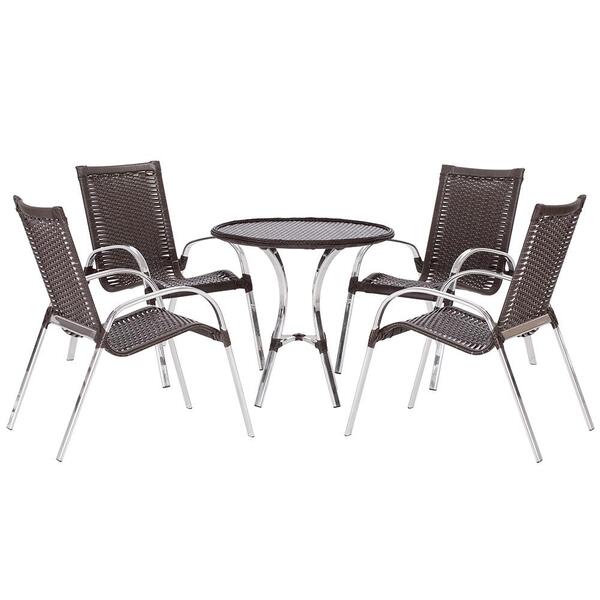 Mesa Com 4 Cadeiras (mesa Toquio E Cadeira Colombia) Em Alumi