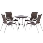 Mesa Com 4 Cadeiras (mesa Toquio E Cadeira Colombia) Em Alumi