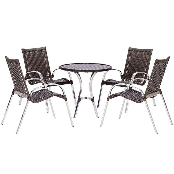 Mesa Com 4 Cadeiras (mesa Toquio E Cadeira Colombia) Em Alumi