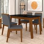 Mesa Com 4 Cadeiras Argélia Freijó/preto/cinza - M.a
