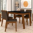 Mesa Com 4 Cadeiras Argélia Freijó/preto/marrom - M.a