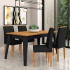 Mesa Com 4 Cadeiras Benim Preto Fosc/cinamomo/preto - Móveis