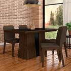 Mesa Com 4 Cadeiras Brisa 1,36 Imbuia/preto/marrom - Móveis A