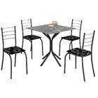 Mesa Com 4 Cadeiras Com Tampo Em Granito Teixeira Rio