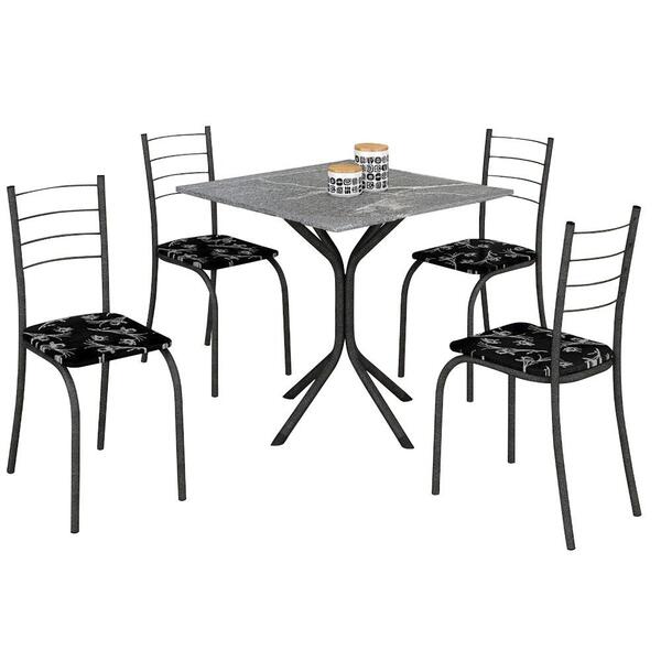 Mesa Com 4 Cadeiras Com Tampo Em Granito Teixeira Rio
