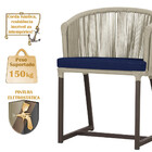 Mesa Com 4 Cadeiras De Jantar Roma 100cm E Noronha Em Aluminí