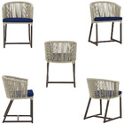 Mesa Com 4 Cadeiras De Jantar Roma 100cm E Noronha Em Aluminí