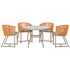 Mesa Com 4 Cadeiras De Jantar Roma 100cm E Noronha Em Aluminí