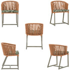 Mesa Com 4 Cadeiras De Jantar Roma 100cm E Noronha Em Aluminí