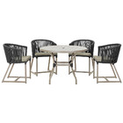 Mesa Com 4 Cadeiras De Jantar Roma 100cm E Noronha Em Aluminí