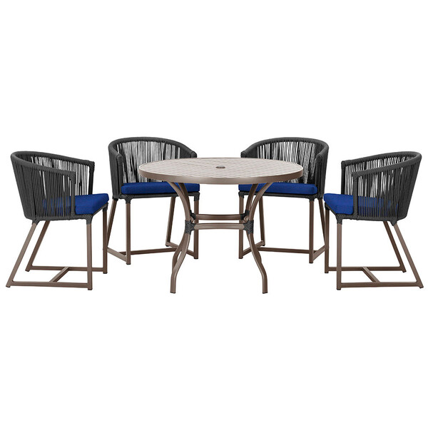 Mesa Com 4 Cadeiras De Jantar Roma 100cm E Noronha Em Aluminí