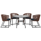 Mesa Com 4 Cadeiras De Jantar Roma 100cm E Noronha Em Aluminí