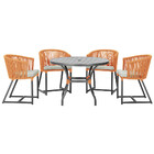 Mesa Com 4 Cadeiras De Jantar Roma 100cm E Noronha Em Aluminí