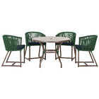 Mesa Com 4 Cadeiras De Jantar Roma 100cm E Noronha Em Aluminí