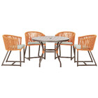 Mesa Com 4 Cadeiras De Jantar Roma 100cm E Noronha Em Aluminí