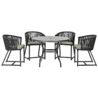 Mesa Com 4 Cadeiras De Jantar Roma 100cm E Noronha Em Aluminí