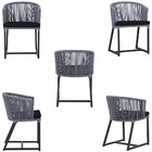 Mesa Com 4 Cadeiras De Jantar Roma 100cm E Noronha Em Aluminí