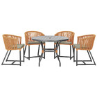 Mesa Com 4 Cadeiras De Jantar Roma 100cm E Noronha Em Aluminí