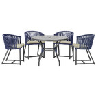 Mesa Com 4 Cadeiras De Jantar Roma 100cm E Noronha Em Aluminí