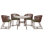 Mesa Com 4 Cadeiras De Jantar Roma 100cm E Noronha Em Aluminí