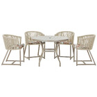 Mesa Com 4 Cadeiras De Jantar Roma 100cm E Noronha Em Aluminí