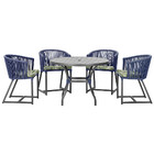 Mesa Com 4 Cadeiras De Jantar Roma 100cm E Noronha Em Aluminí