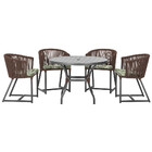 Mesa Com 4 Cadeiras De Jantar Roma 100cm E Noronha Em Aluminí