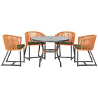 Mesa Com 4 Cadeiras De Jantar Roma 100cm E Noronha Em Aluminí