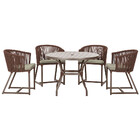 Mesa Com 4 Cadeiras De Jantar Roma 100cm E Noronha Em Aluminí