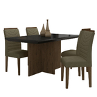 Mesa Com 4 Cadeiras Duda 1,36 Imbuia/preto/capuccin - Móveis