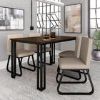 Mesa Com 4 Cadeiras Industrial 1,36 Deli Pt/imb/beg - Móveis