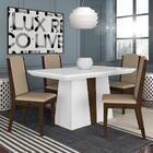 Mesa Com 4 Cadeiras Mali 1,36 Branco/imbuia/creme - Móveis Ar