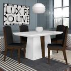 Mesa Com 4 Cadeiras Mali 1,36 Branco/imbuia/preto - Móveis Ar