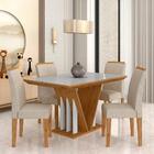 Mesa Com 4 Cadeiras Marrocos 1,36 Cin/off White/beg - Móveis